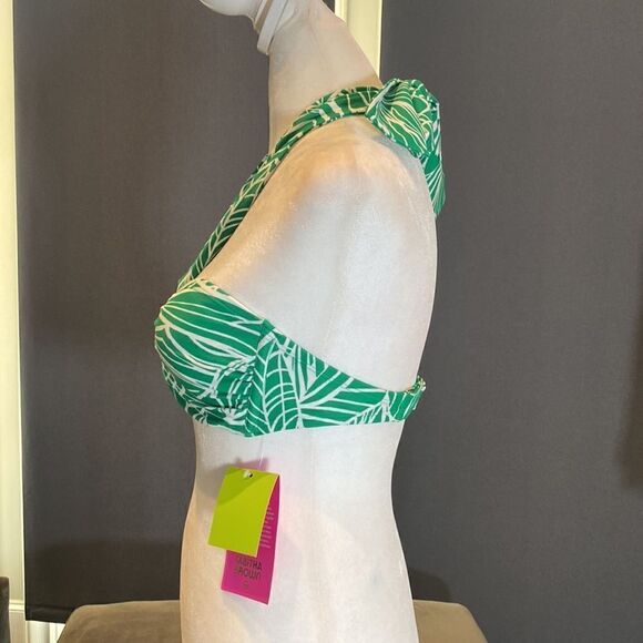 Women’s Tabitha Brown Linear Floral Print Halter Neck Bikini Top XS (0-2) NWT - Picture 2 of 9